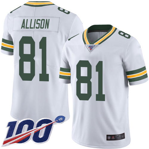 Green Bay Packers Limited White Men #81 Allison Geronimo Road Jersey Nike NFL 100th Season Vapor Untouchable->youth nfl jersey->Youth Jersey